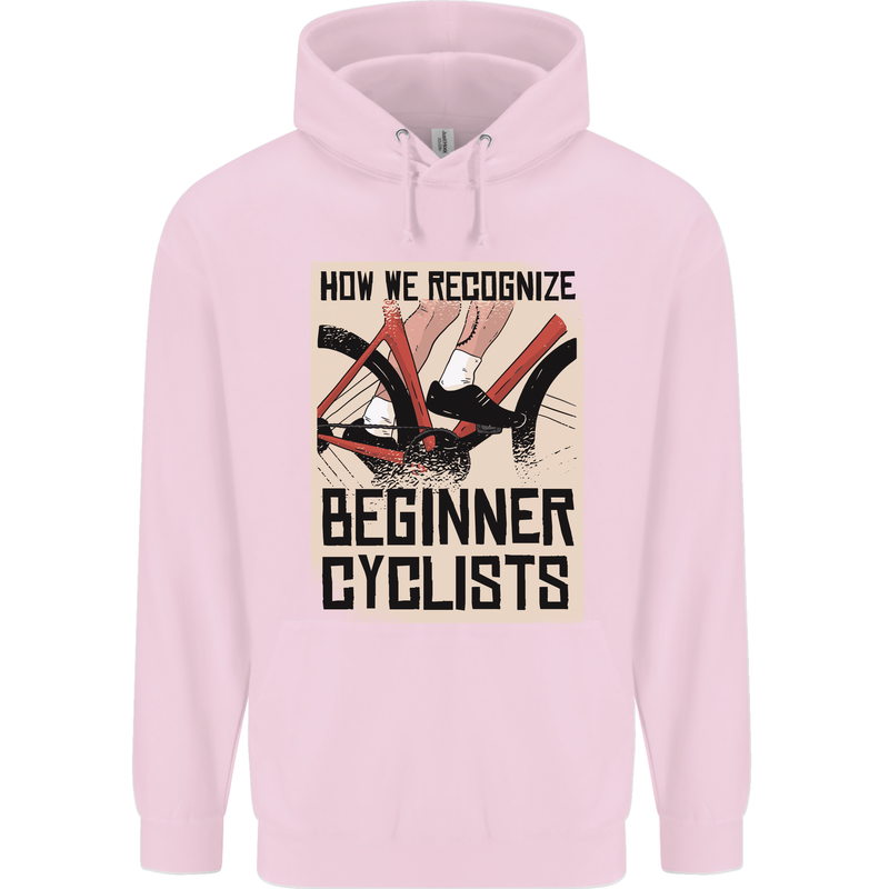 Novice Cyclists Funny Bicycle Cycling Childrens Kids Hoodie Light Pink
