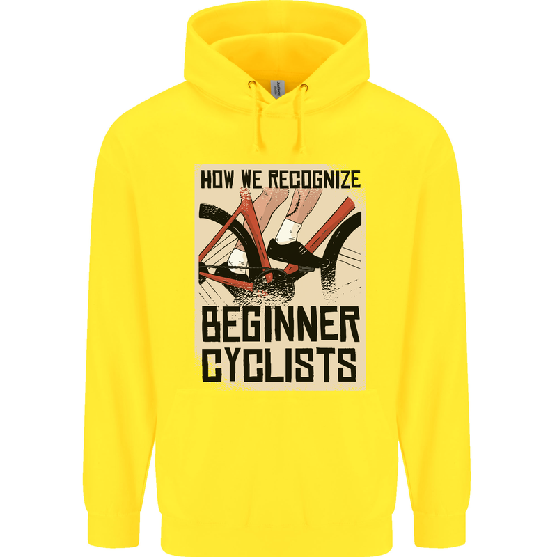 Novice Cyclists Funny Bicycle Cycling Childrens Kids Hoodie Yellow