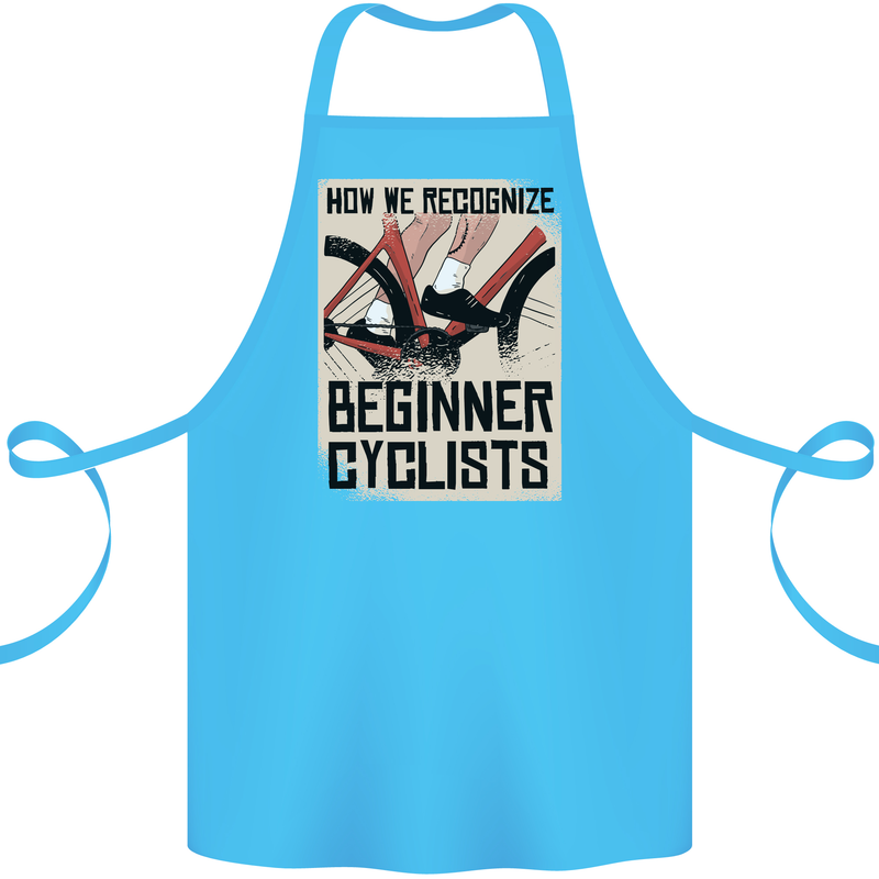 Novice Cyclists Funny Bicycle Cycling Cotton Apron 100% Organic Turquoise