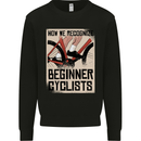 Novice Cyclists Funny Bicycle Cycling Kids Sweatshirt Jumper Black
