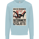 Novice Cyclists Funny Bicycle Cycling Kids Sweatshirt Jumper Light Blue
