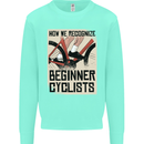 Novice Cyclists Funny Bicycle Cycling Kids Sweatshirt Jumper Peppermint