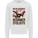 Novice Cyclists Funny Bicycle Cycling Kids Sweatshirt Jumper White