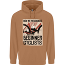 Novice Cyclists Funny Bicycle Cycling Mens 80% Cotton Hoodie Caramel Latte