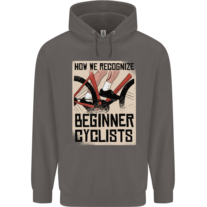 Novice Cyclists Funny Bicycle Cycling Mens 80% Cotton Hoodie Charcoal