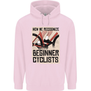 Novice Cyclists Funny Bicycle Cycling Mens 80% Cotton Hoodie Light Pink