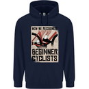 Novice Cyclists Funny Bicycle Cycling Mens 80% Cotton Hoodie Navy Blue