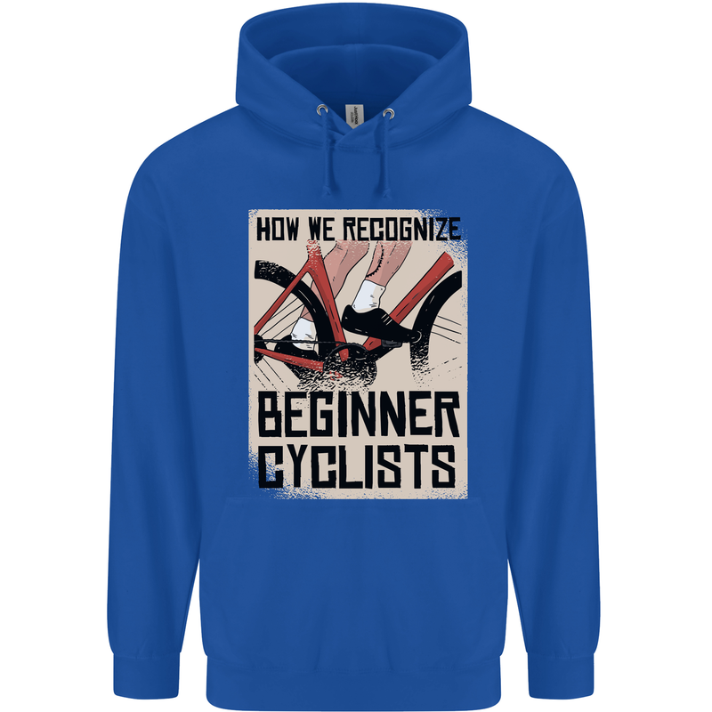 Novice Cyclists Funny Bicycle Cycling Mens 80% Cotton Hoodie Royal Blue