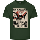 Novice Cyclists Funny Bicycle Cycling Mens Cotton T-Shirt Tee Top Forest Green