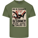 Novice Cyclists Funny Bicycle Cycling Mens Cotton T-Shirt Tee Top Military Green