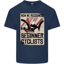 Novice Cyclists Funny Bicycle Cycling Mens Cotton T-Shirt Tee Top Navy Blue
