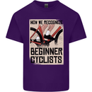 Novice Cyclists Funny Bicycle Cycling Mens Cotton T-Shirt Tee Top Purple