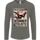 Novice Cyclists Funny Bicycle Cycling Mens Long Sleeve T-Shirt Charcoal