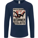 Novice Cyclists Funny Bicycle Cycling Mens Long Sleeve T-Shirt Navy Blue
