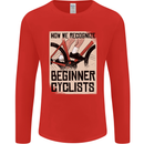 Novice Cyclists Funny Bicycle Cycling Mens Long Sleeve T-Shirt Red