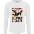 Novice Cyclists Funny Bicycle Cycling Mens Long Sleeve T-Shirt White