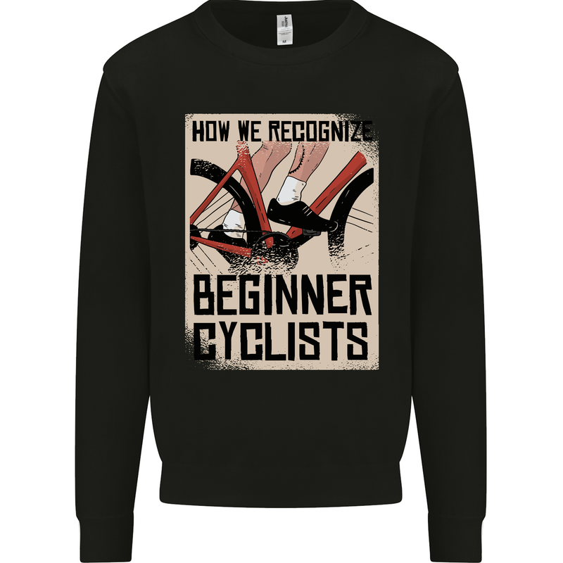 Novice Cyclists Funny Bicycle Cycling Mens Sweatshirt Jumper Black