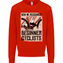 Novice Cyclists Funny Bicycle Cycling Mens Sweatshirt Jumper Bright Red