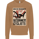 Novice Cyclists Funny Bicycle Cycling Mens Sweatshirt Jumper Caramel Latte