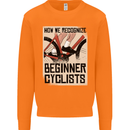 Novice Cyclists Funny Bicycle Cycling Mens Sweatshirt Jumper Orange