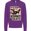 Novice Cyclists Funny Bicycle Cycling Mens Sweatshirt Jumper Purple