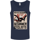 Novice Cyclists Funny Bicycle Cycling Mens Vest Tank Top Navy Blue
