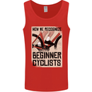 Novice Cyclists Funny Bicycle Cycling Mens Vest Tank Top Red