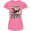 Novice Cyclists Funny Bicycle Cycling Womens Petite Cut T-Shirt Azalea