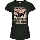 Novice Cyclists Funny Bicycle Cycling Womens Petite Cut T-Shirt Black