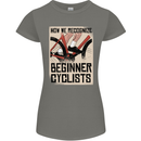 Novice Cyclists Funny Bicycle Cycling Womens Petite Cut T-Shirt Charcoal