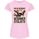 Novice Cyclists Funny Bicycle Cycling Womens Petite Cut T-Shirt Light Pink
