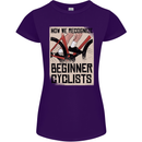 Novice Cyclists Funny Bicycle Cycling Womens Petite Cut T-Shirt Purple