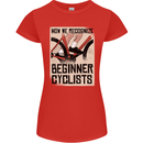 Novice Cyclists Funny Bicycle Cycling Womens Petite Cut T-Shirt Red