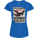 Novice Cyclists Funny Bicycle Cycling Womens Petite Cut T-Shirt Royal Blue