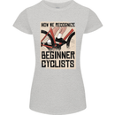 Novice Cyclists Funny Bicycle Cycling Womens Petite Cut T-Shirt Sports Grey