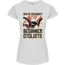 Novice Cyclists Funny Bicycle Cycling Womens Petite Cut T-Shirt White