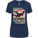 Novice Cyclists Funny Bicycle Cycling Womens Wider Cut T-Shirt Navy Blue