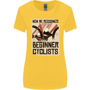 Novice Cyclists Funny Bicycle Cycling Womens Wider Cut T-Shirt Yellow
