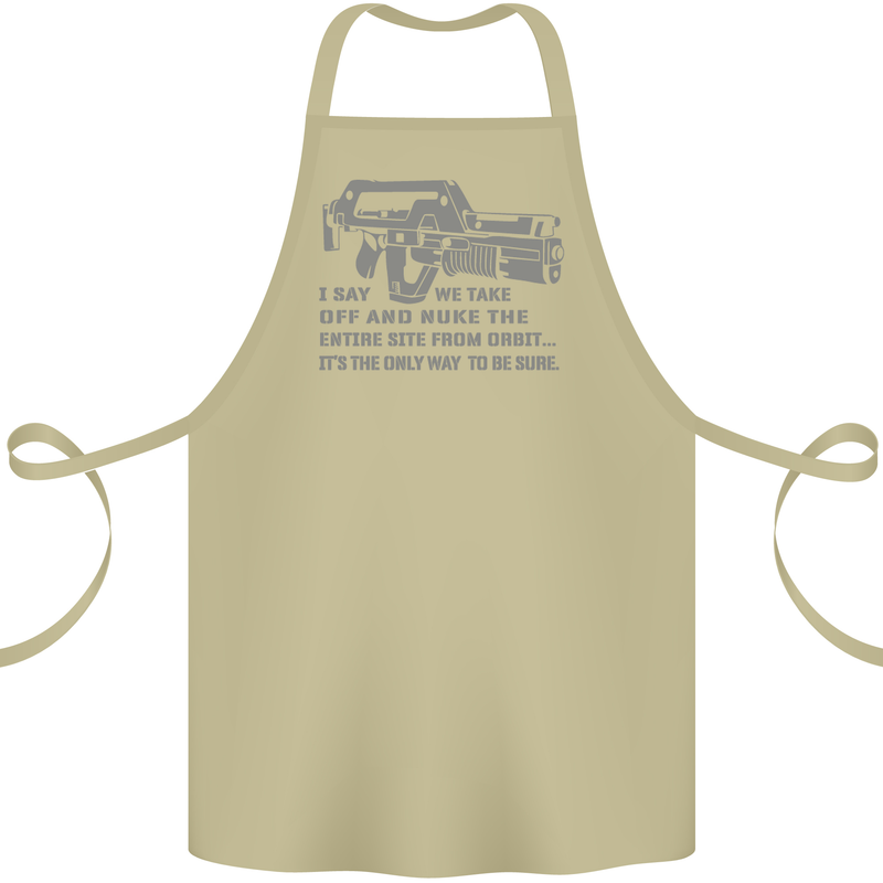 Nuke the Entire Site From Orbit Alien Cotton Apron 100% Organic Khaki