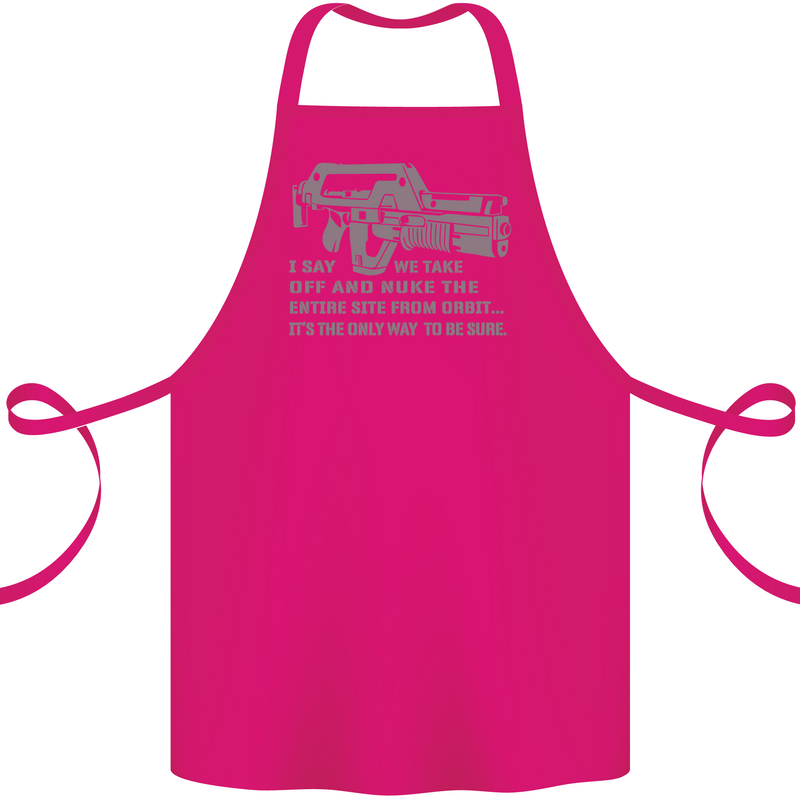 Nuke the Entire Site From Orbit Alien Cotton Apron 100% Organic Pink