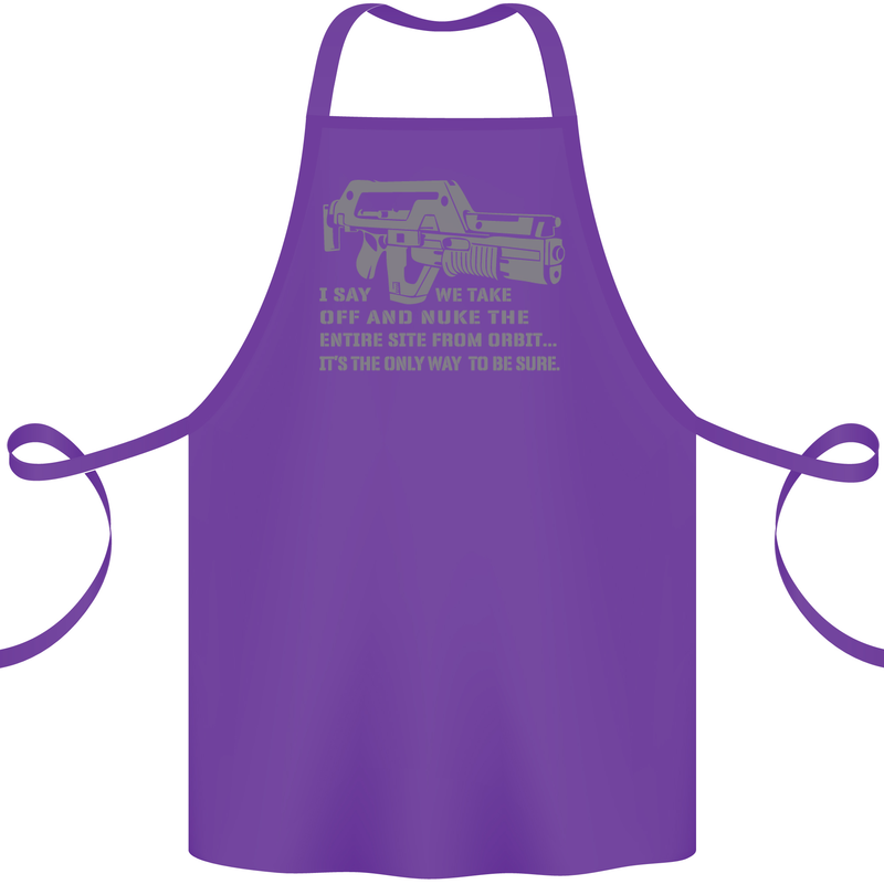 Nuke the Entire Site From Orbit Alien Cotton Apron 100% Organic Purple