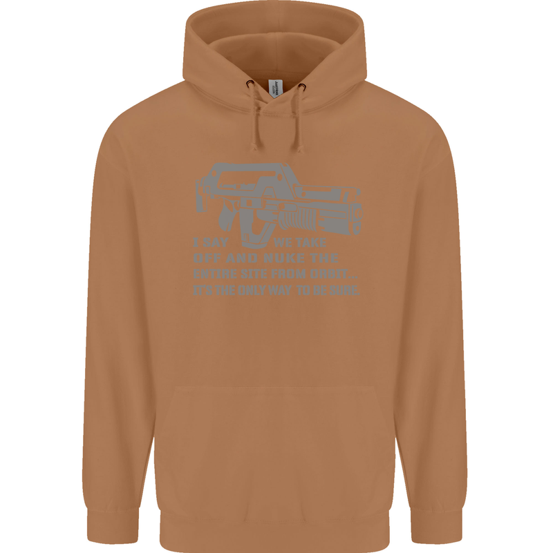 Nuke the Entire Site From Orbit Alien Mens 80% Cotton Hoodie Caramel Latte