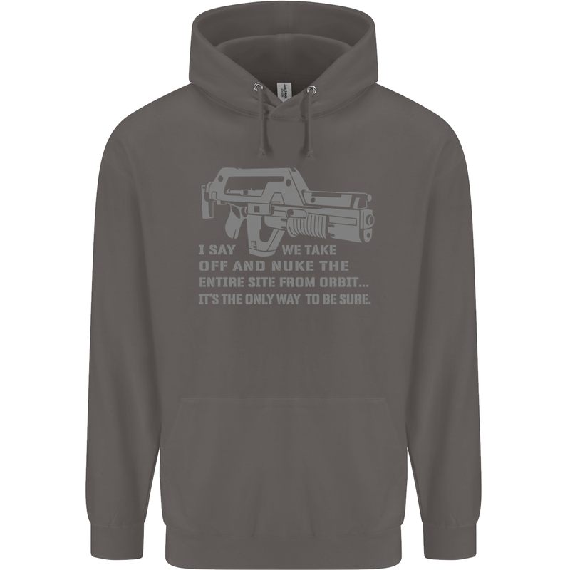 Nuke the Entire Site From Orbit Alien Mens 80% Cotton Hoodie Charcoal