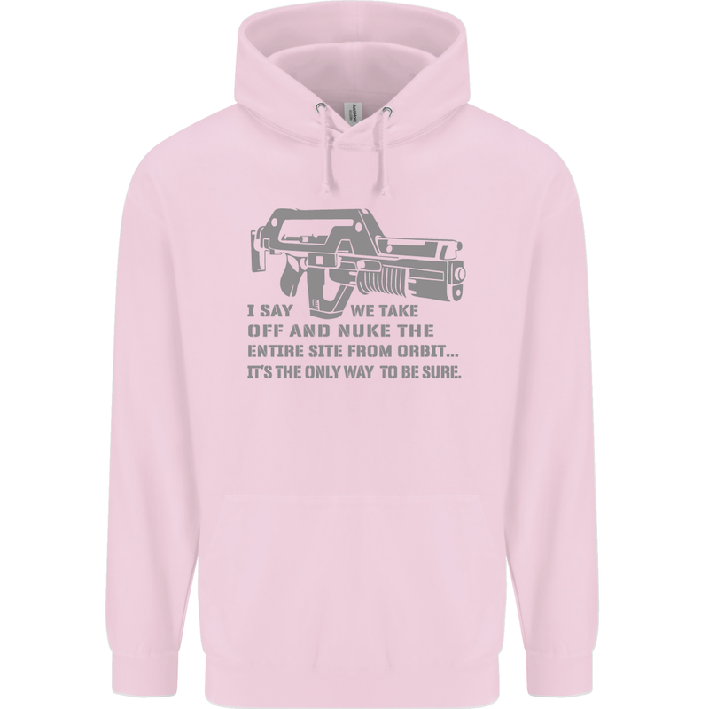 Nuke the Entire Site From Orbit Alien Mens 80% Cotton Hoodie Light Pink