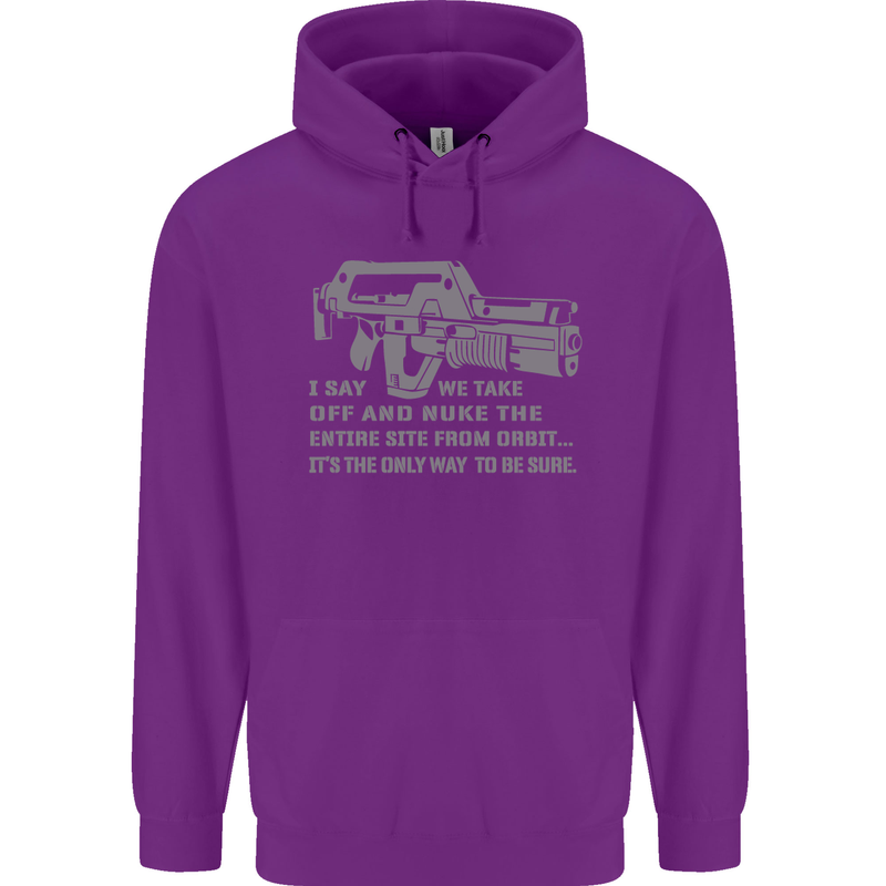 Nuke the Entire Site From Orbit Alien Mens 80% Cotton Hoodie Purple