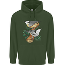 Nuthatch Garden Bird Watching Childrens Kids Hoodie Forest Green