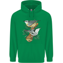 Nuthatch Garden Bird Watching Childrens Kids Hoodie Irish Green