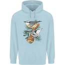 Nuthatch Garden Bird Watching Childrens Kids Hoodie Light Blue