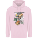 Nuthatch Garden Bird Watching Childrens Kids Hoodie Light Pink