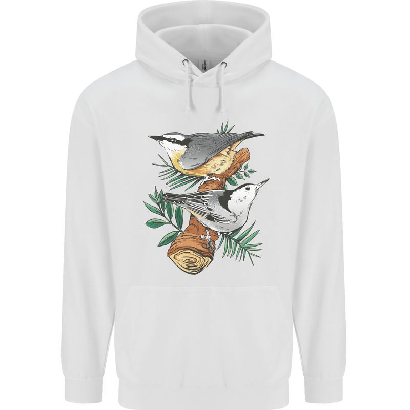 Nuthatch Garden Bird Watching Childrens Kids Hoodie White